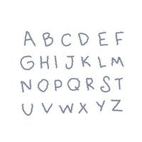 doodle ensemble d'alphabet artistique de lettres anglaises. vecteur