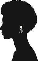 noir aux femmes histoire mois. aux femmes journée. noir silhouette avec côté pose. isolé illustration vecteur