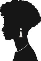 noir aux femmes histoire mois. aux femmes journée. noir silhouette avec côté pose. isolé illustration vecteur