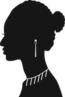 noir aux femmes histoire mois. aux femmes journée. noir silhouette avec côté pose. isolé illustration vecteur