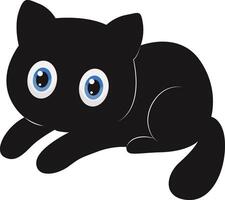 silhouette de international chat journée. avec mignonne yeux conception. isolé sur blanc Contexte vecteur