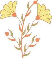 floral botanique branche illustration. main tiré fleur conception isolé sur blanc Contexte vecteur