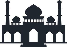 musulman mosquée silhouette illustration. isolé sur blanc Contexte. vecteur