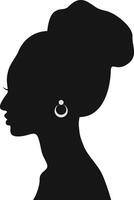 noir aux femmes histoire mois. aux femmes journée. noir silhouette avec côté pose. isolé illustration vecteur