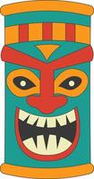 tribal Hawaii totem africain traditionnel. ethnique tiki masque illustration. isolé sur blanc Contexte. vecteur