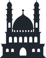 musulman mosquée silhouette illustration. isolé sur blanc Contexte. vecteur