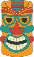 tribal Hawaii totem africain traditionnel. ethnique tiki masque illustration. isolé sur blanc Contexte. vecteur