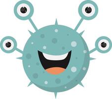 mignonne et marrant les bactéries virus personnage. avec dessin animé conception style. isolé sur blanc Contexte. vecteur