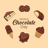 journée mondiale du chocolat vecteur