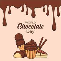 journée mondiale du chocolat vecteur