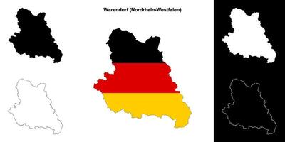Warendorf, nordrhein-westfalen Vide contour carte ensemble vecteur