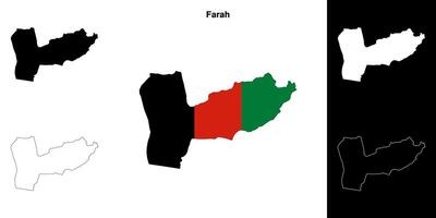 farah Province contour carte ensemble vecteur