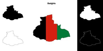 badghis Province contour carte ensemble vecteur