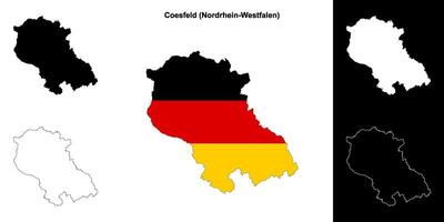 Coesfeld, nordrhein-westfalen Vide contour carte ensemble vecteur