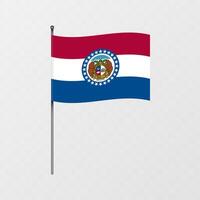 Missouri Etat drapeau sur mât de drapeau. illustration. vecteur
