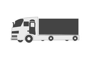 entreprise et moderne un camion illustrations. noir et blanc lourd industriel véhicule transport illustration, cargaison véhicule ,livraison, colis, logistique entreprise un camion un service vecteur
