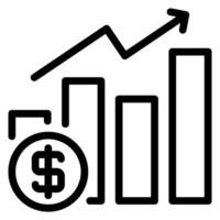 icône de la ligne d'investissement vecteur