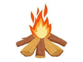 bois de chauffage flamme élément illustration vecteur