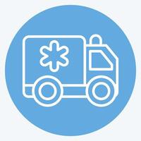 icône ambulance. en relation à urgence symbole. bleu yeux style. Facile conception illustration vecteur