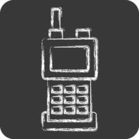 icône walkie parlant. en relation à urgence symbole. craie style. Facile conception illustration vecteur