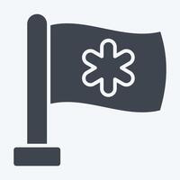 icône urgence drapeau. en relation à urgence symbole. glyphe style. Facile conception illustration vecteur
