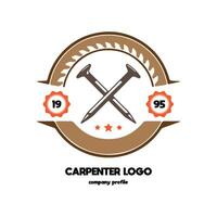 Charpentier logo conception pour graphique designer ou atelier identité vecteur