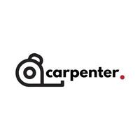 Charpentier logo conception pour graphique designer ou atelier identité vecteur