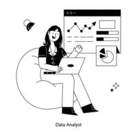 branché Les données analyste vecteur