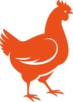 rouge poulet poule animal silhouette vecteur
