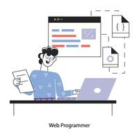 branché la toile programmeur vecteur