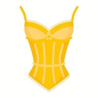 corset rétro jaune élégant pour femmes. concept de mode. vecteur