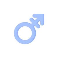 symbole de genre bleu d'androgyne. vecteur