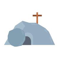 Jésus tombeau icône clipart avatar logotype isolé illustration vecteur
