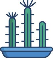 cactus plante linéaire Couleur illustration vecteur