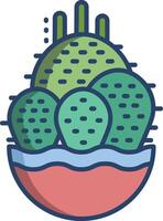 cactus plante linéaire Couleur illustration vecteur