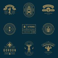 aptitude centre et sport Gym logos et badges conception ensemble illustration. vecteur