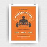 aptitude centre prospectus moderne typographique disposition un événement affiche conception modèle a4 Taille avec bodybuilder homme silhouette vecteur