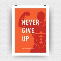 aptitude motivation affiche rétro typographique citation conception modèle avec bodybuilder homme silhouette vecteur