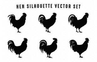 poule silhouette noir clipart, poulet silhouettes paquet vecteur