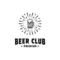 Bière club logo conception ancien rétro style vecteur