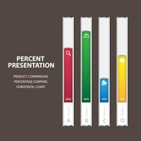 Modèle de barre de pourcentage d&#39;affaires infographique avec 4 options vecteur