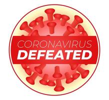 coronavirus vaincu illustration autocollant badge vecteur