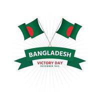 drapeau vert du jour de la victoire du bangladesh vecteur