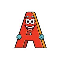 alphabet une mascotte dessin animé lettre une mascotte t chemise conception pour impression sur demande vecteur