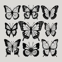 en volant papillon . plat illustration de en volant papillon icône isolé sur blanc Contexte vecteur