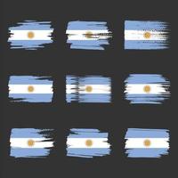 drapeau argentine coups de pinceau peints vecteur