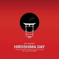 Hiroshima souvenir journée Créatif les publicités conception. Hiroshima atomique bombardement élément isolé sur modèle pour Contexte. Hiroshima affiche, août 6. important journée vecteur