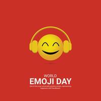 monde emoji journée Créatif les publicités conception. monde emoji jour, 17 juillet, , 3d illustration vecteur
