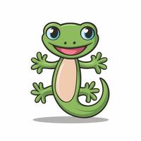 lézard gecko animal plat illustration sur blanc Contexte vecteur