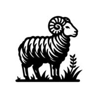 mouton logo conception. illustration de noir mouton vecteur